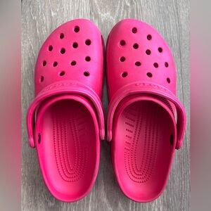 Dark pink crocs